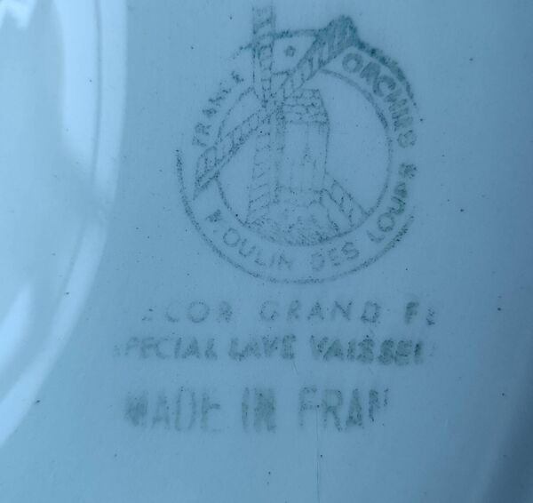 Ancien service à huîtres barbotine Moulin des Loups