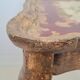 Table d'appoint en bois doré florentin italien du milieu du siècle avec peinture à la main F