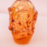 Vase en cristal fait main moderne du milieu du siècle en orange vif, Börne Augustsson