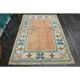 1970s Vintage Turkish Handmade Wool & Cotton Orange Area Rug 180x260