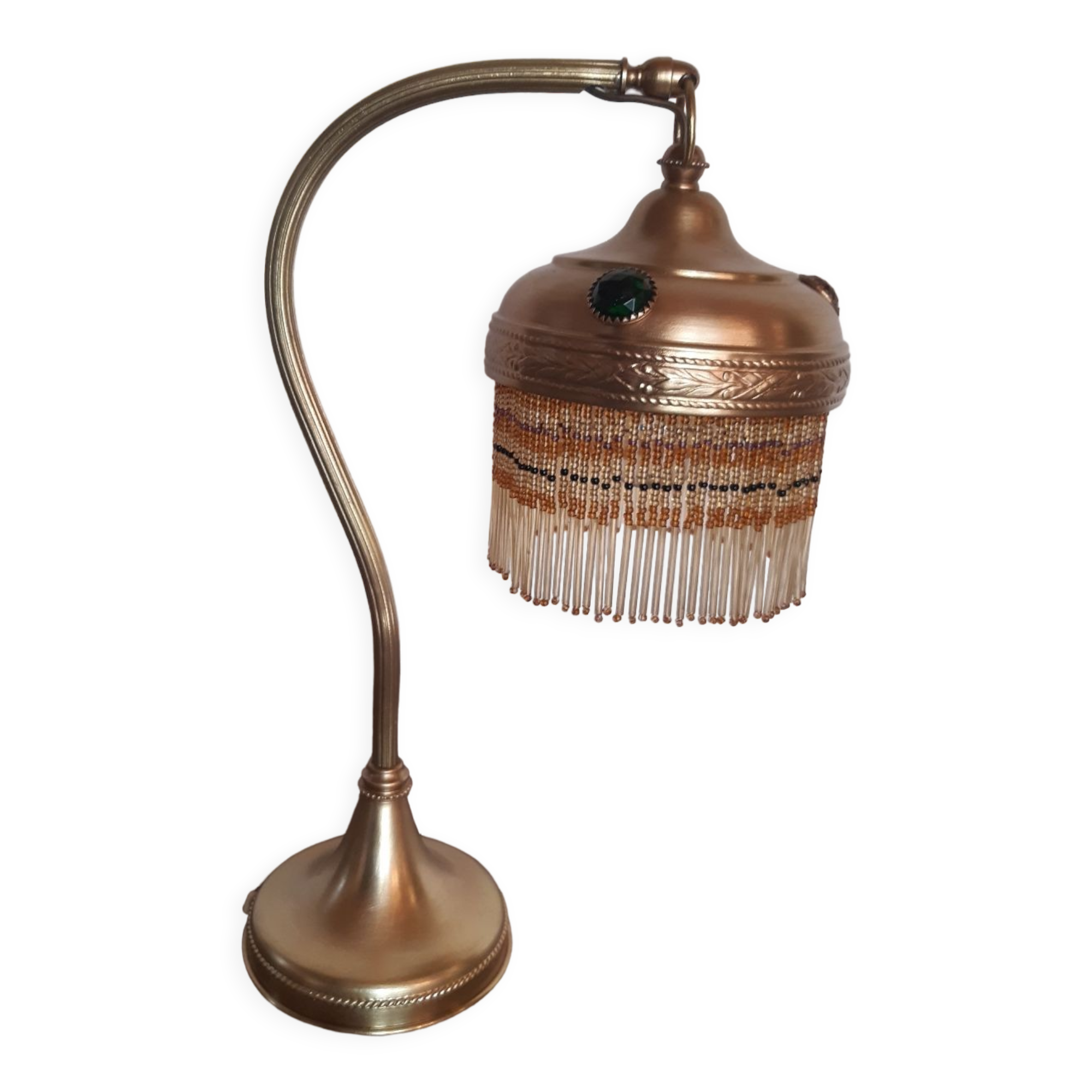 Brass beaded lamp from the 1900s