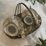 Vintage silver-plated salt and pepper shakers.