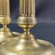 Pair of 19th century gilt bronze candlesticks with fluted shafts, Restoration