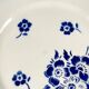 Set of 6 dessert plates, semi-porcelain Badonviller, blue flower pattern, early 20th century.