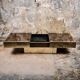 Brass solar flare bar coffee table, Cidue, Italy, 1970s