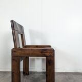 Set of 4 solid pine chairs by Silvio Coppola.