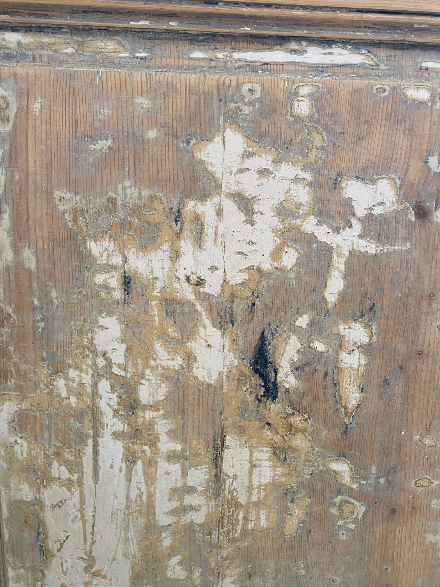 One-door stripped pine sideboard