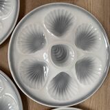 Set of 6 oyster plates Moulin des loups Orchies