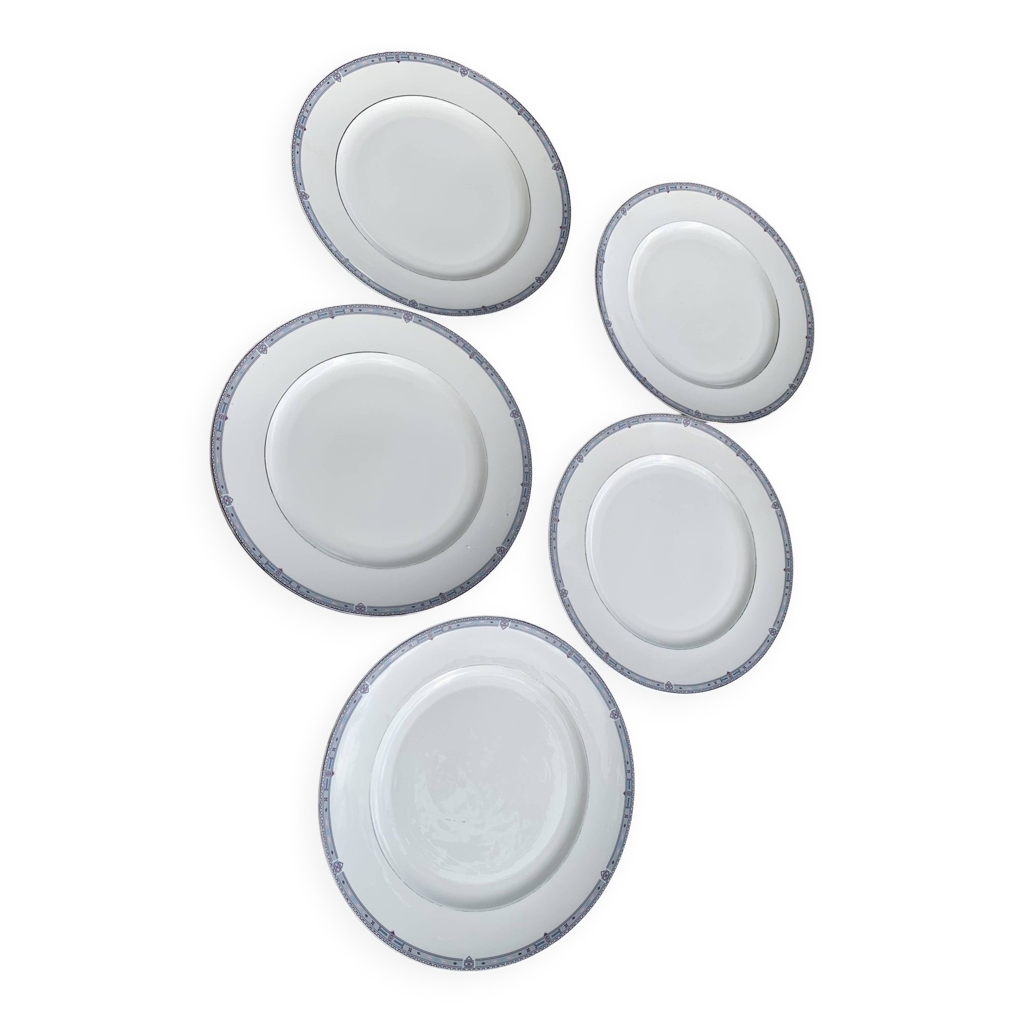 5 large vintage royal bone china dinner plates