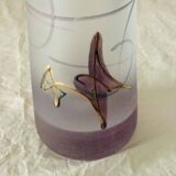 Soliflor in contemporary glass with enameled decor