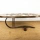 Table basse Française, Acier Chromé et Céramique par Barrois Vallauris 1960