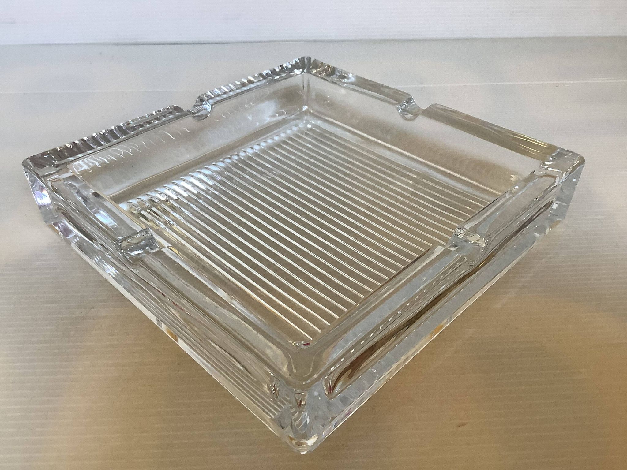 Large crystal ashtray and pocket tray.