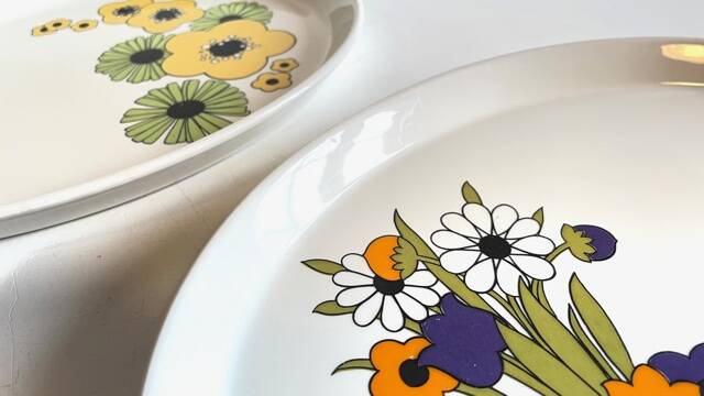 2 dishes by barker bros – royal tudor ware – england