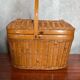 Antique Bressan Basket Fishing Net Wicker Woven Vintage #C072
