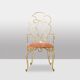 Pair of wrought iron and gilded armchairs, circa 1990