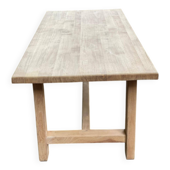 20th century solid oak farmhouse dining table 200cm