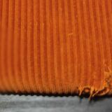 Set of three vintage armchairs. 1970s. Orange corduroy.