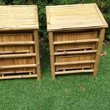 Pair of bamboo bedside tables