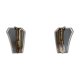 Pair of brass and curved glass wall lamps from the 80s