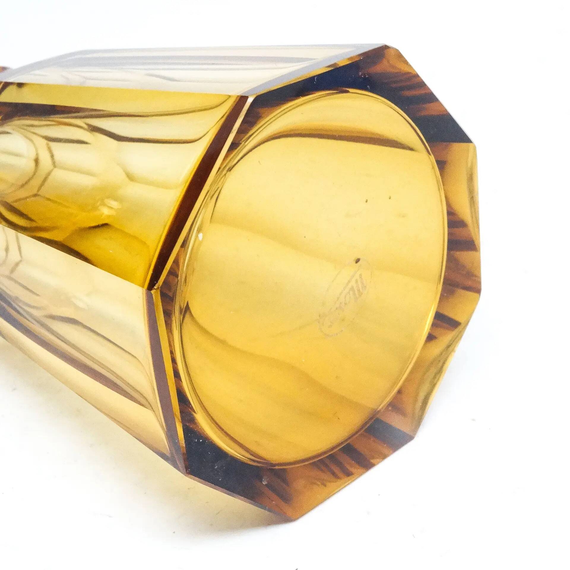 Art Deco vase, crystal, Moser, Czechoslovakia, 1930s