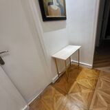 Regency Hotel console in Carrara marble with gilt brass