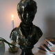 Buste en plâtre garçon patine bronze XXème