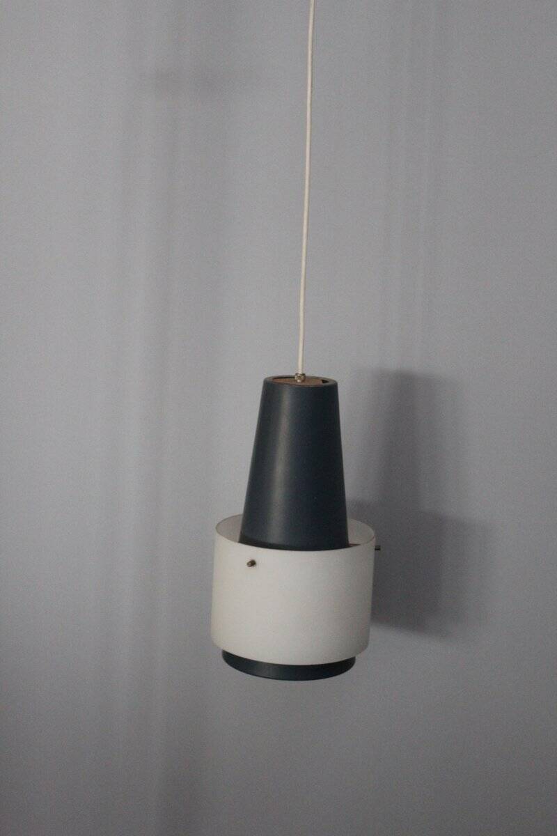 Metal and Glass Ceiling Light by Louis C. Kalff for Philips, 1950s