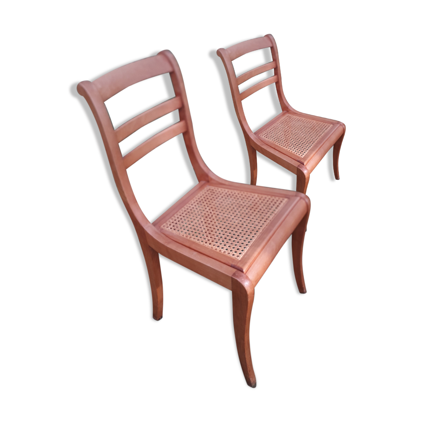 Pair of chair cane with barette