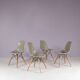 1960s set of 4 dining chairs in “sea foam” green fiberglass / Charles & Ray Eames / Herman Miller, USA