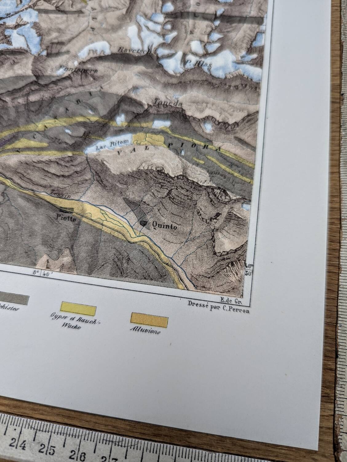 The Saint-Gothard, Switzerland, original map printed in 1878