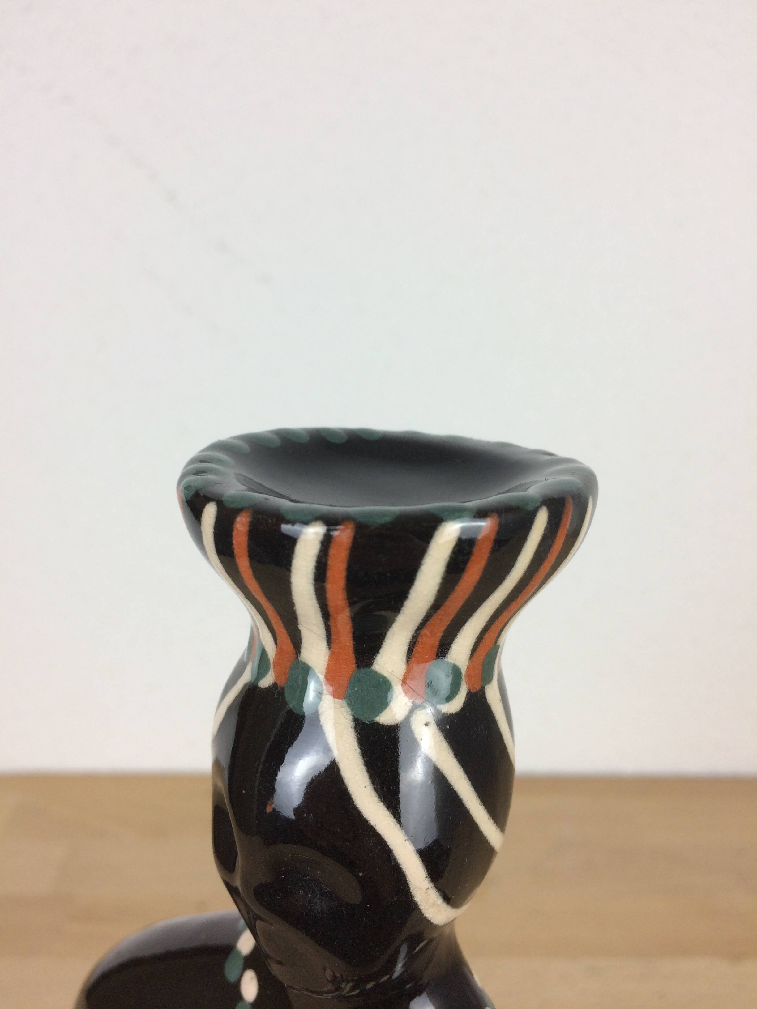 Vintage ceramic anthropomorphic candle holder