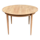 Table à manger scandinave ronde extensible décapée en teck 115cm