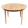 Table à manger scandinave ronde extensible décapée en teck 115cm