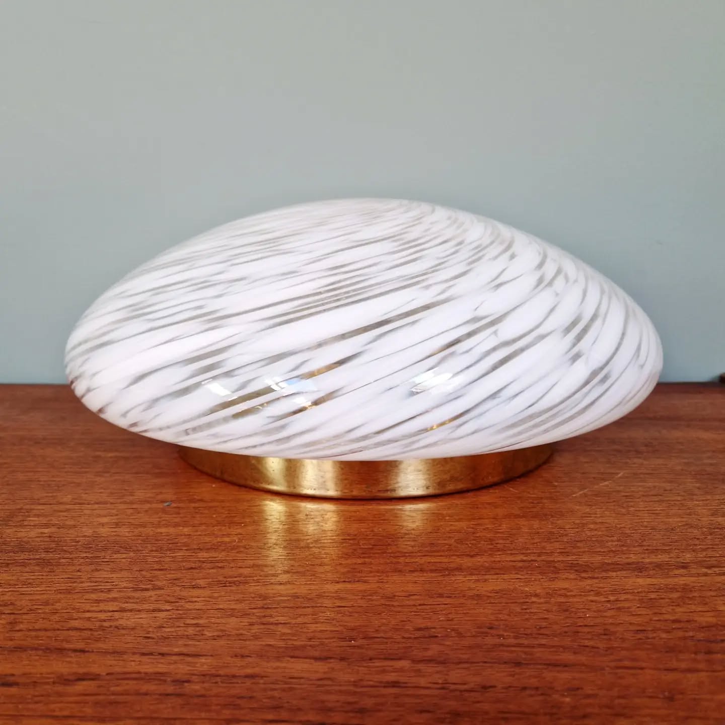 Brass and Murano glass ceiling light, Hillebrand, 1970