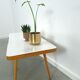 Coffee table vintage with white grey formica top