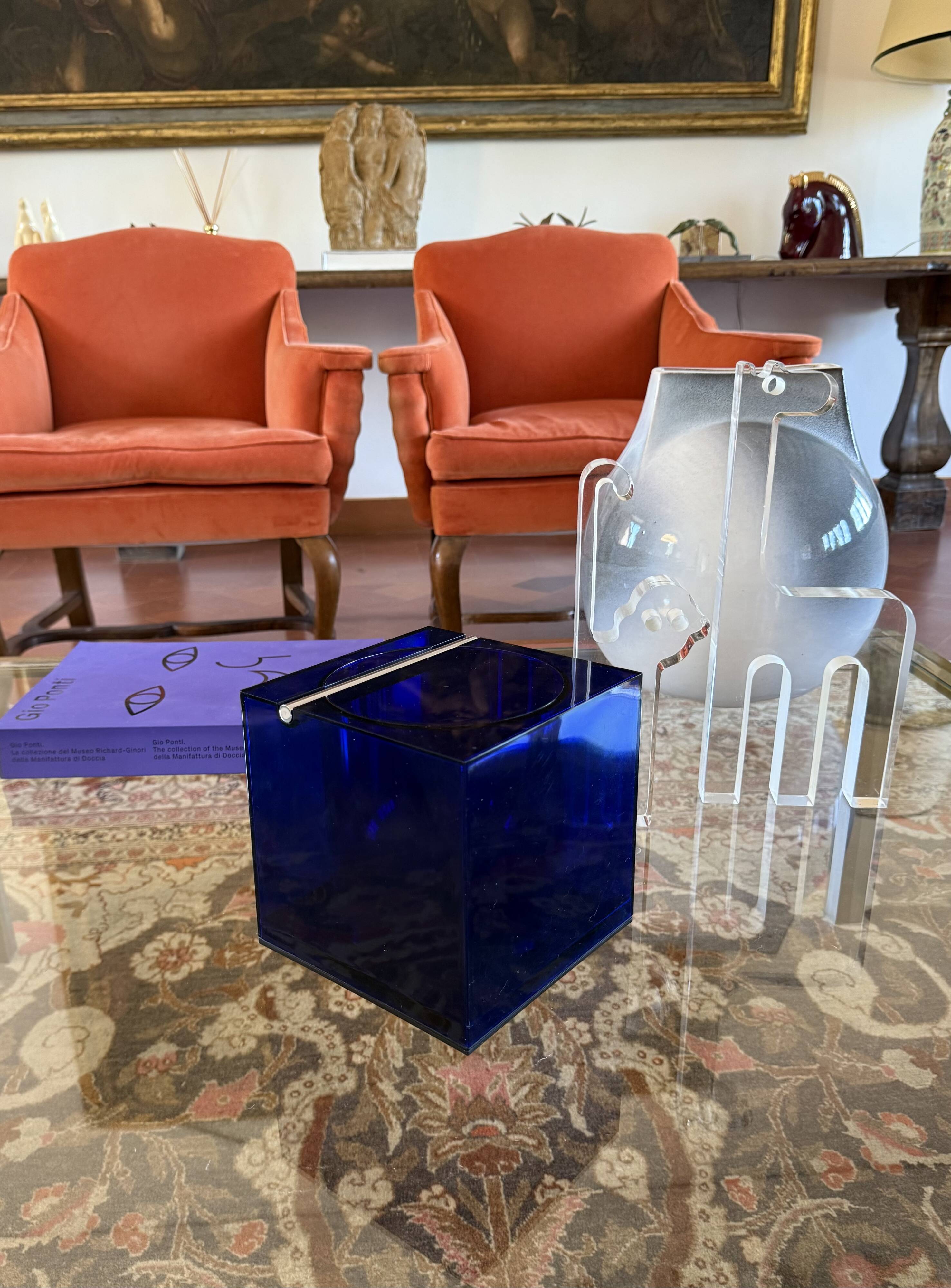 Space age blue plastic Ice Bucket, Studio Opi, Cini & Nils Italy, ca. 1970s