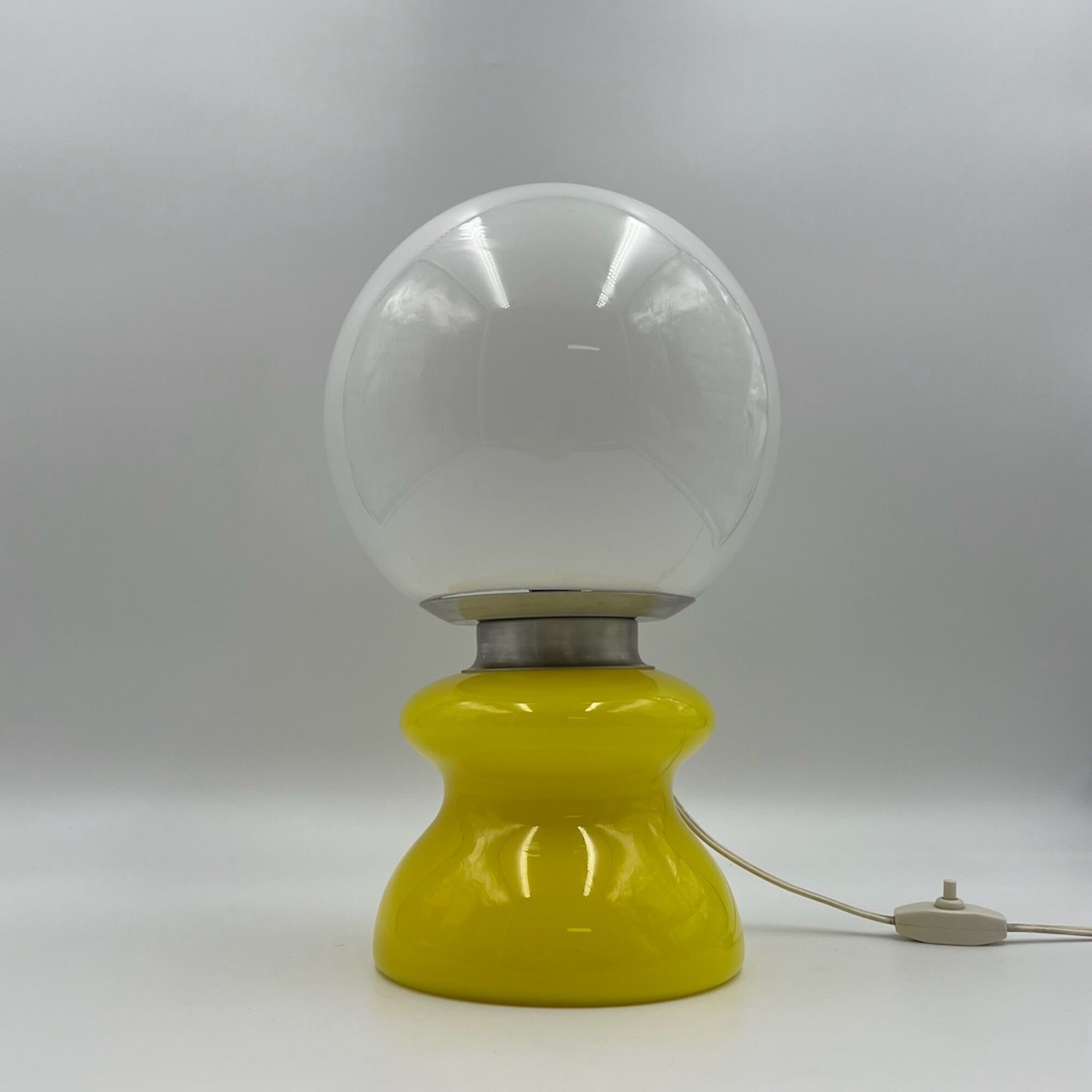 Vintage yellow opaline glass made in italy,60s