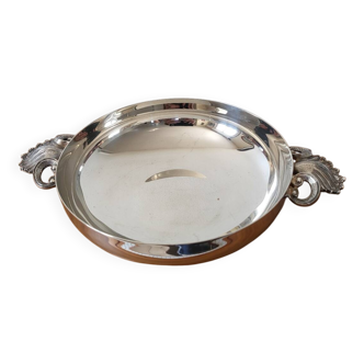 Round Hollow Dish, Vegetable Dish Silver Metal GELB