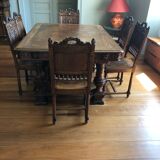 Table and 6 chairs, signed Dufin Honoré