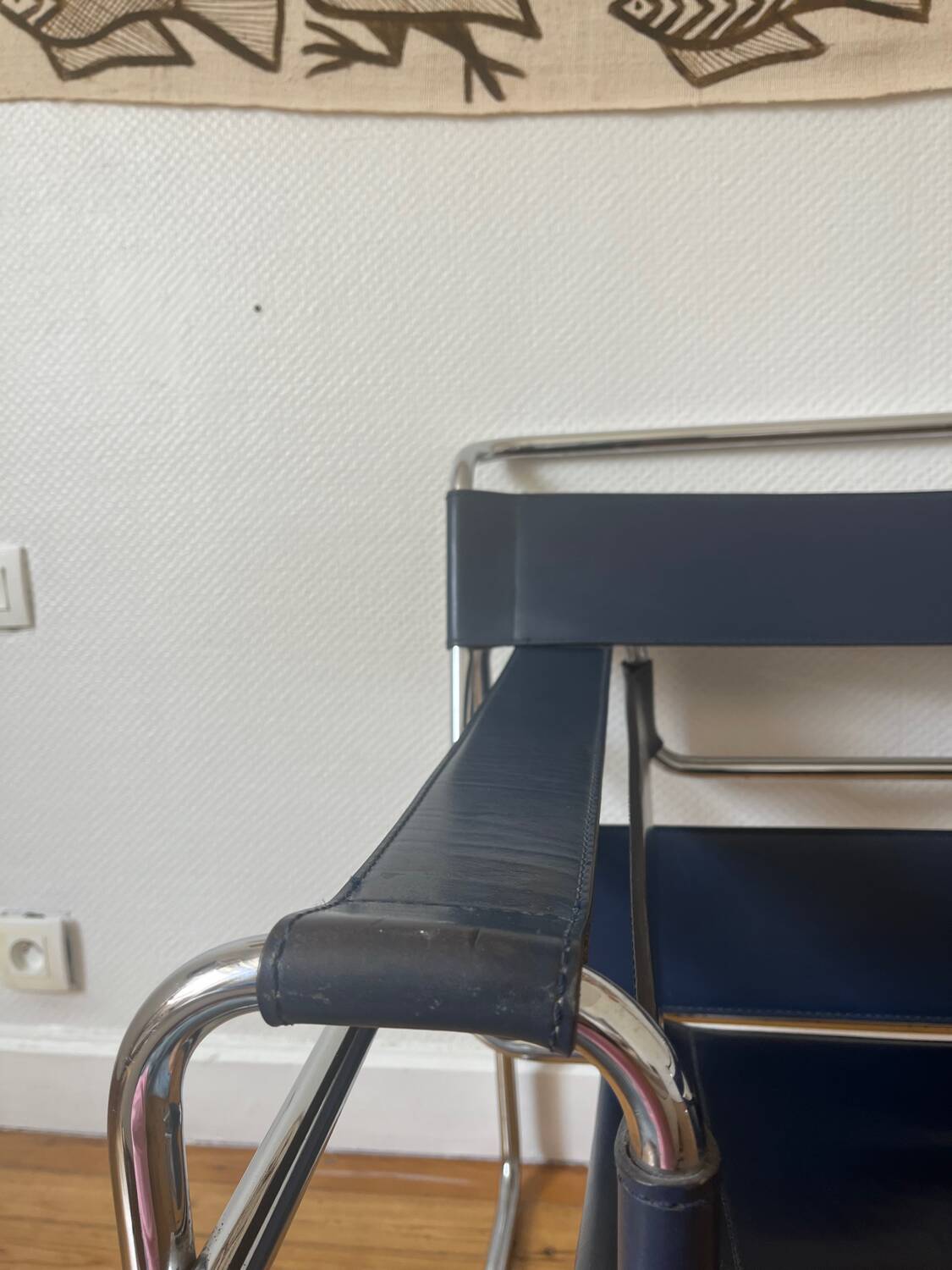 Wassily armchair by Marcel Breuer, midnight blue, Italian edition