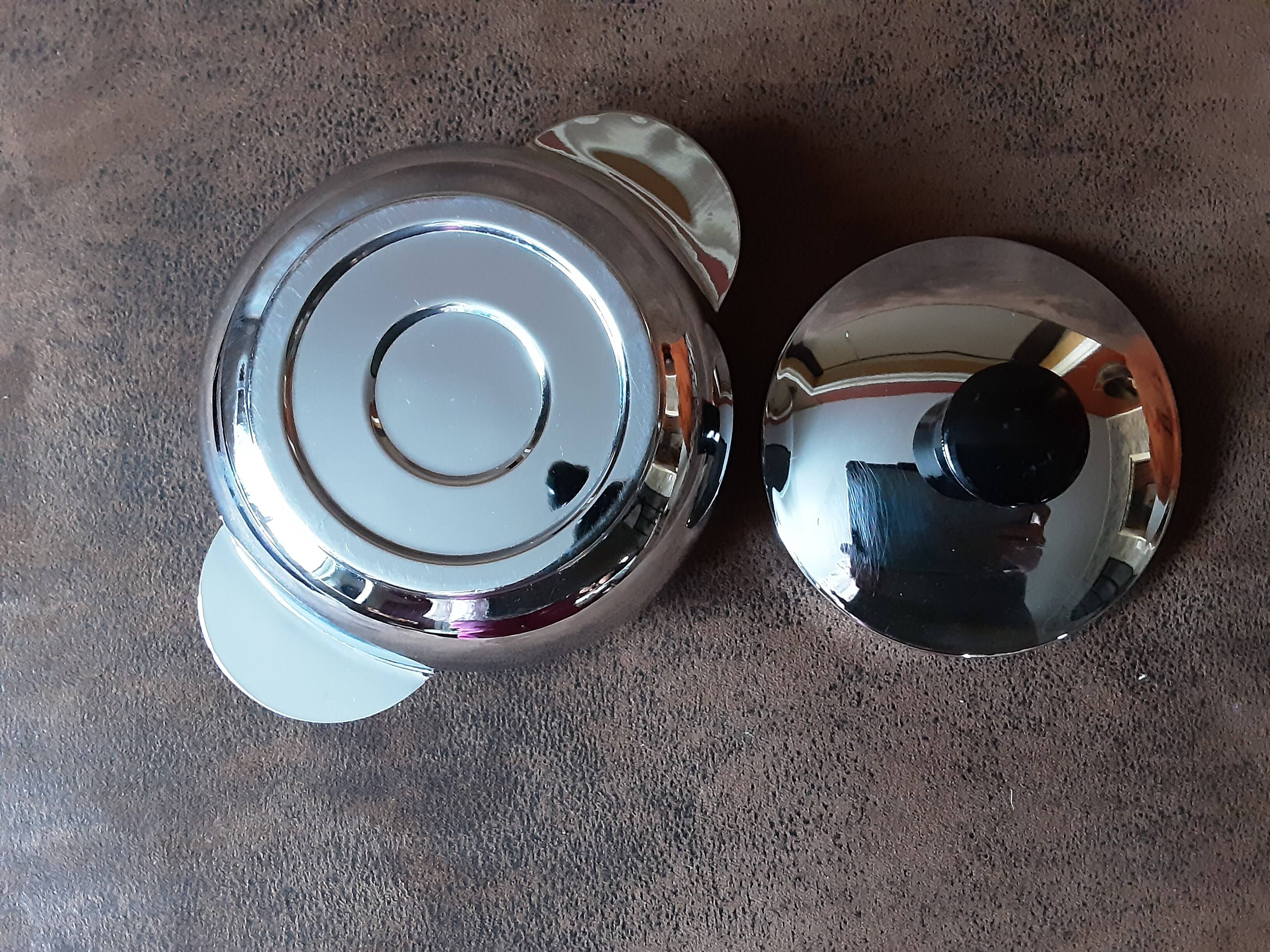 Vintage stainless steel sugar bowl