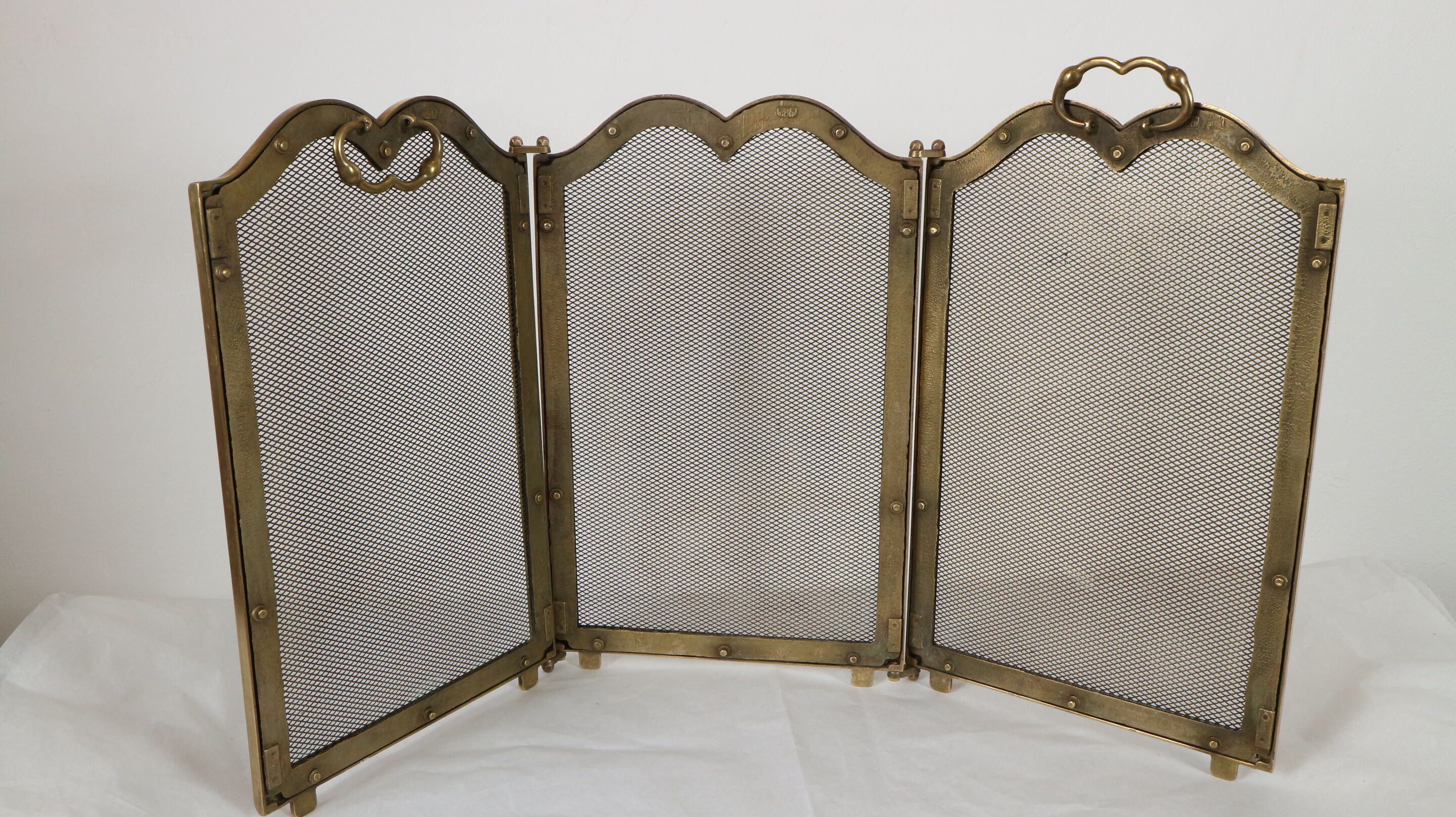 Firewall with three brass components with handles, made in Italy