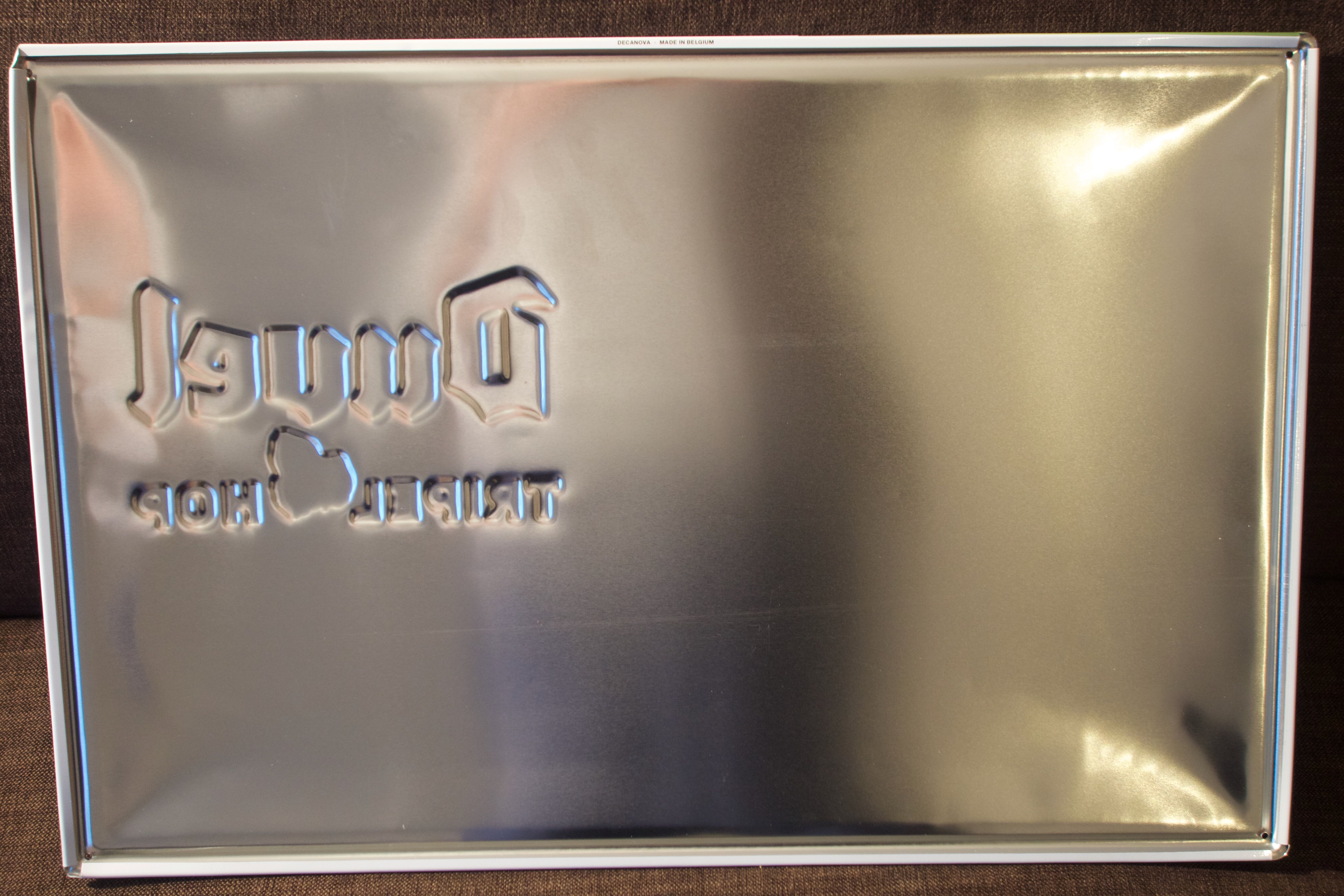 Enamelled advertising plate for the Belgian beer brand Duvel