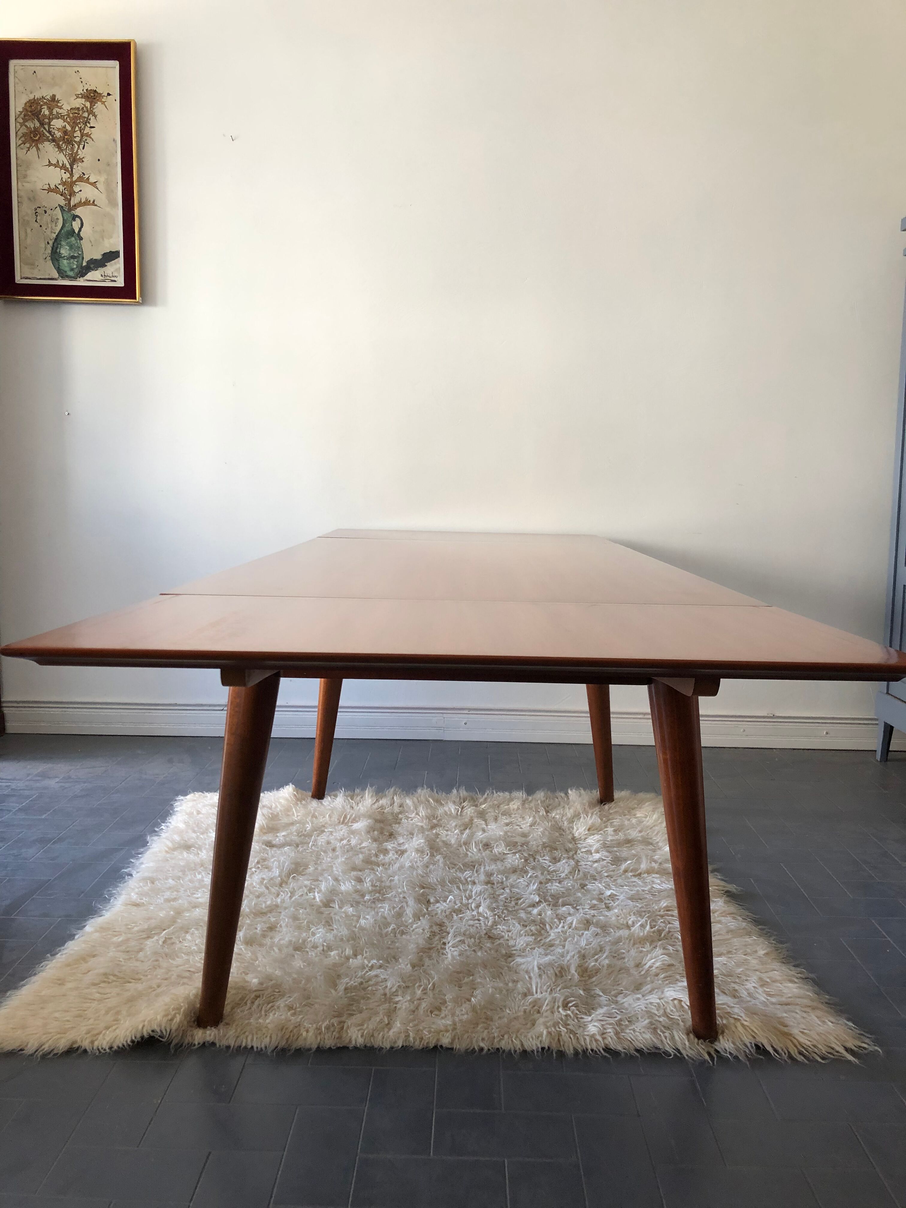 Table with 2 extensions, vintage 60s