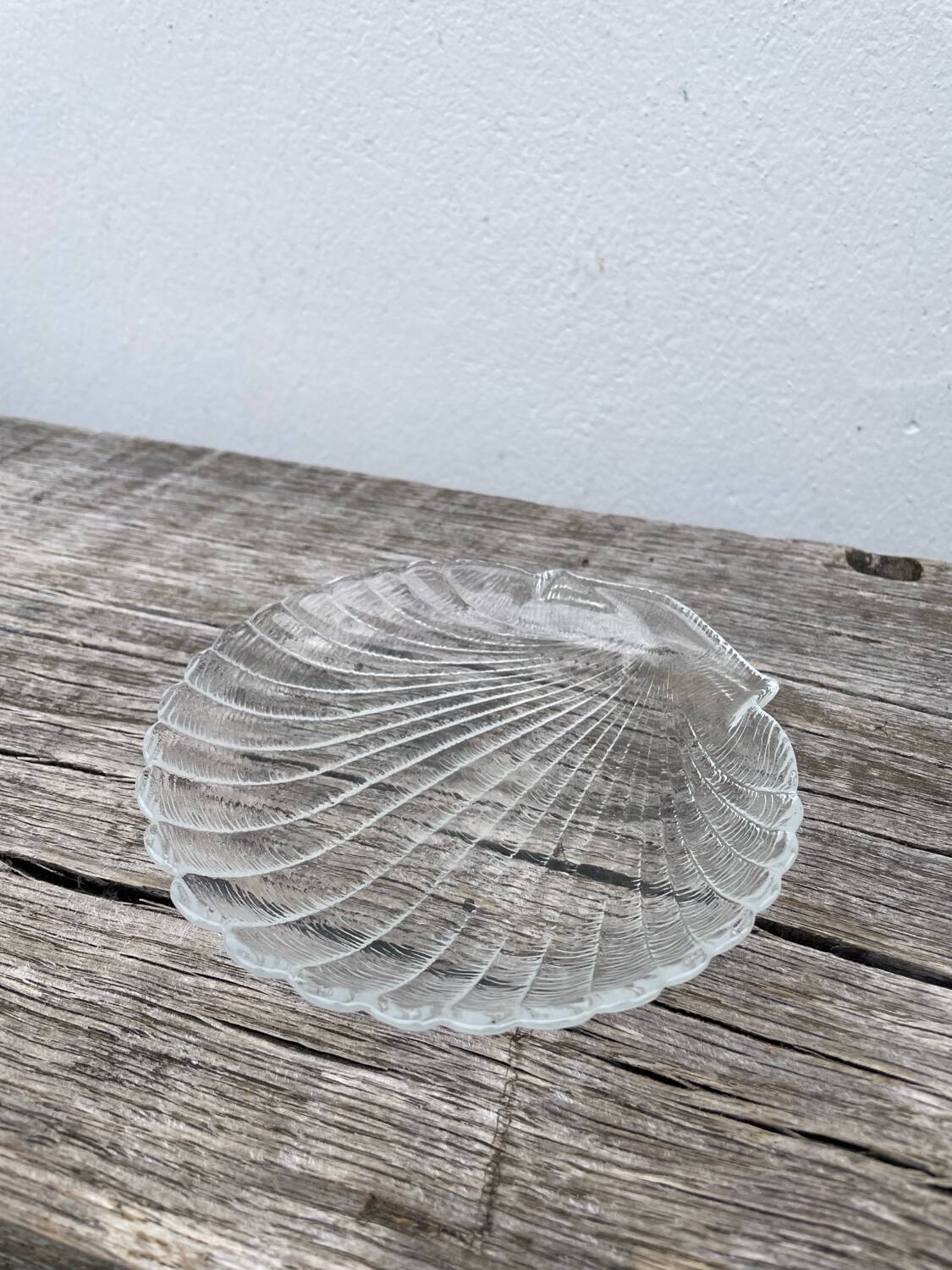 Vintage glass shell bowl