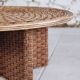 Round coffee table in braided cord and rattan, 1970.