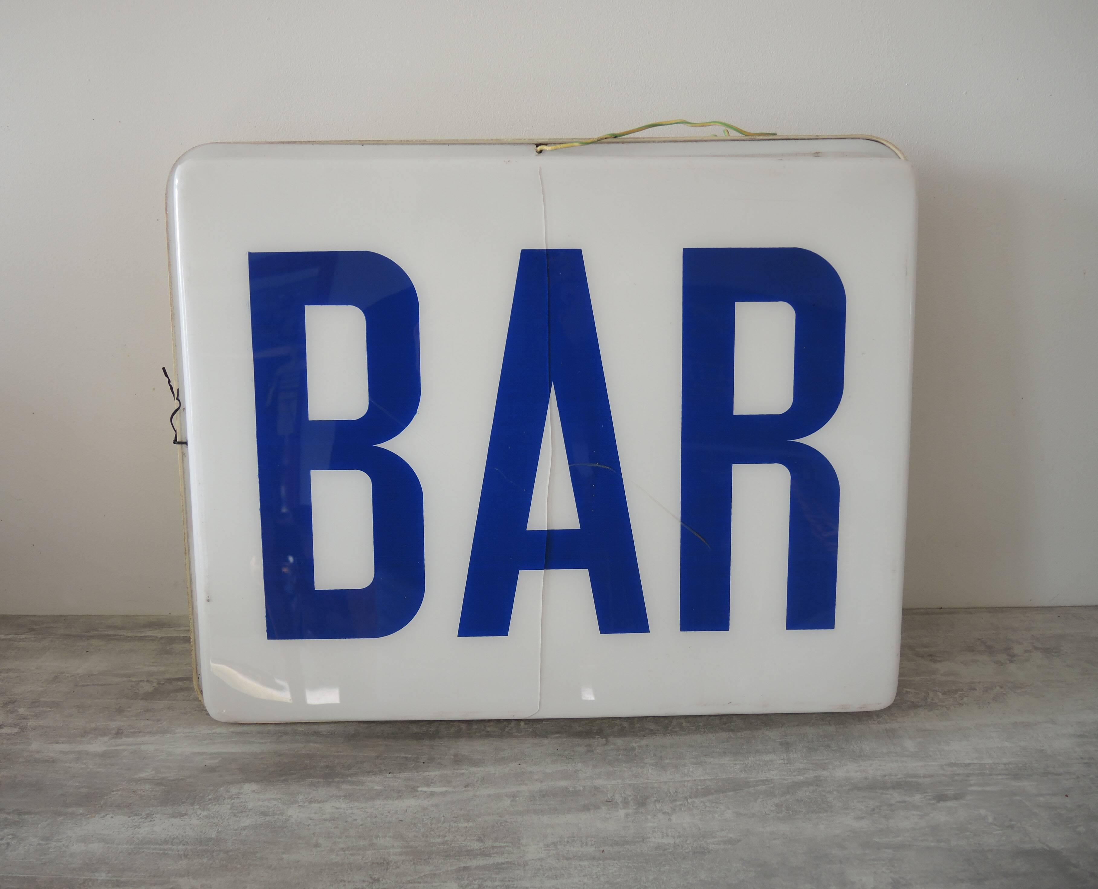 Old bar illuminated sign