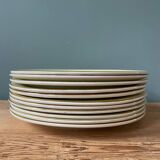 Série de 11 assiettes plates anciennes Orchies Moulin des Loups
