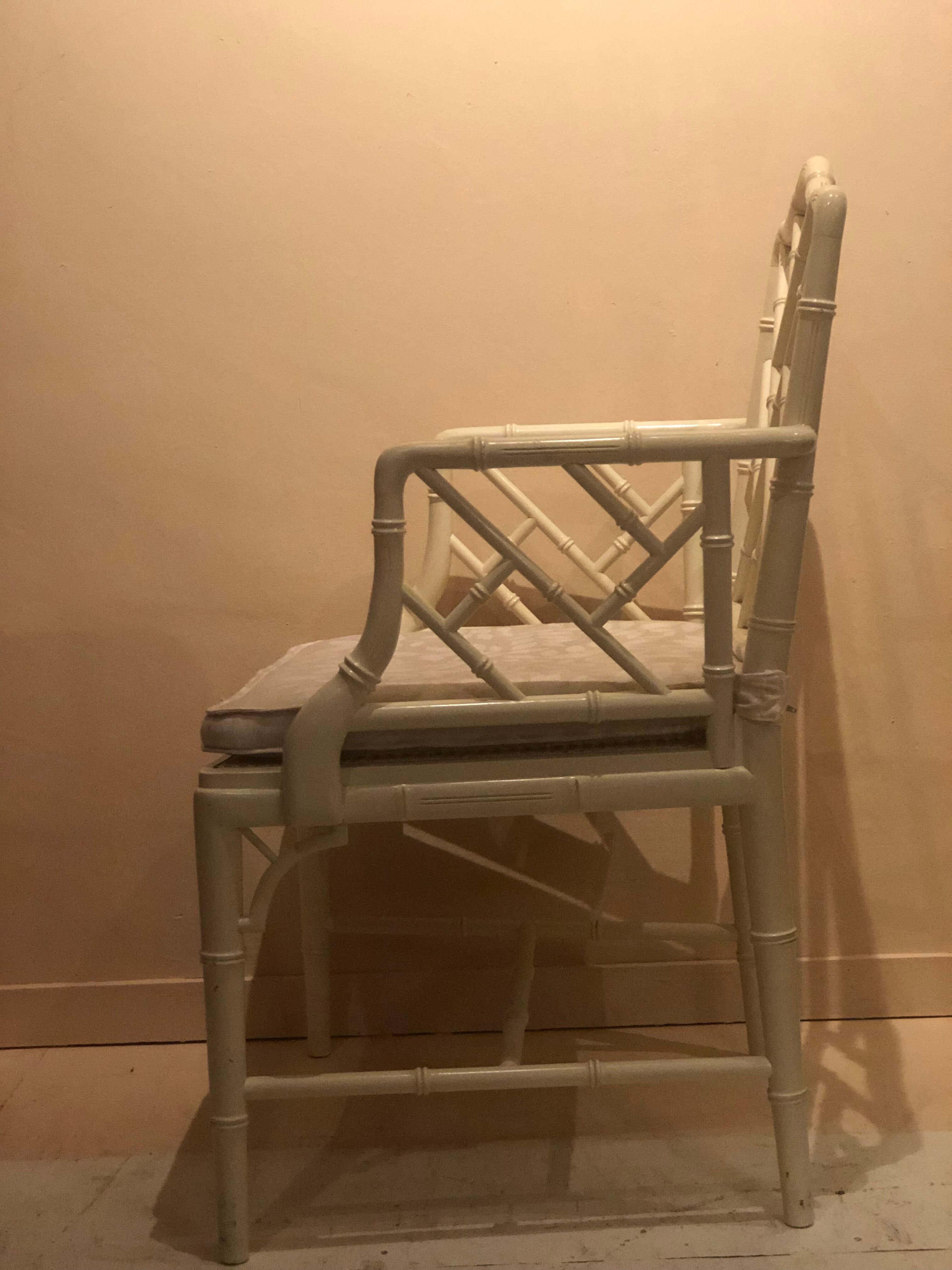 Faux bamboo armchair