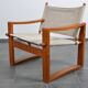Mid-century mahogany safari chair by Burge Jensen for Bernstorffsminde M-belfabrik